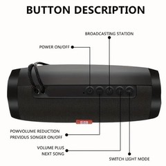 TG 157 Bluetooth Wireless Speaker, Portable Waterproof Stereo LED Lights Speaker