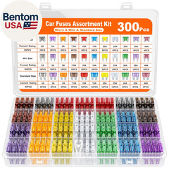 300Pcs Car Fuse Assortment Kit, 160 Mini Blade Fuses Automotive + 90 Standard Au