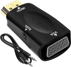 HDMI to VGA Adapter, 1080P HDMI Male to VGA Female Adapter with 3.5Mm Audio