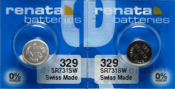 2 Pcs Renata 329 Watch Batteries