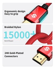 2Pk Silkland 4K HDMI ARC Cable 4K 60Hz HDMI 2.0 Cable 6.6ft High Speed Ultra HD
