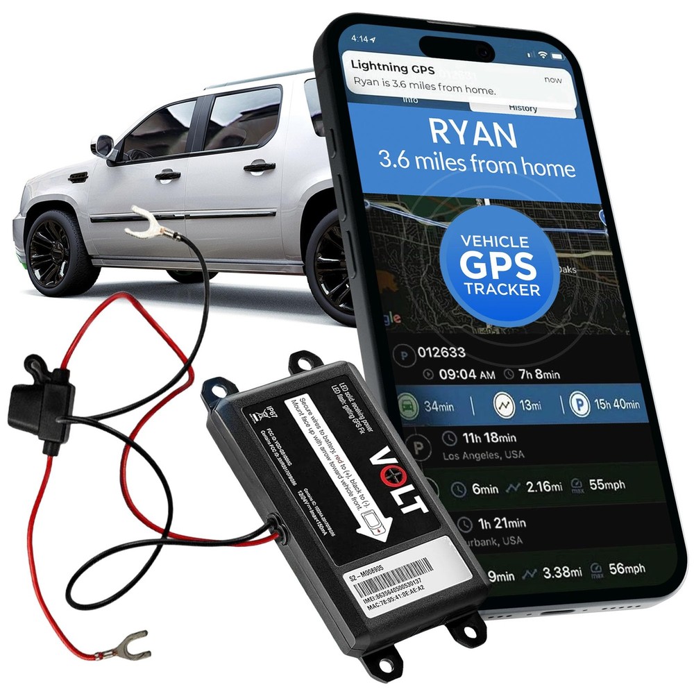 Lightning GPS Easy Wired 4G Vehicle Tracker – Hardwired Hidden Tracking…