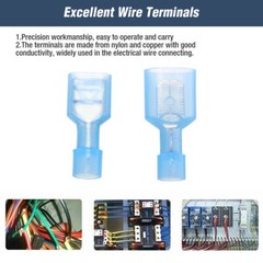 500X Insulated Female Male Spade Terminal Crimp Quick Disconnect Wire Connectors