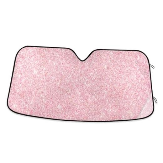 Car Windshield Sunshade Textured Pattern Front Auto Sun Shield Shade Pink