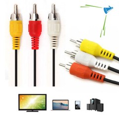 New Premium 3 RCA to 3 RCA Male To Male Composite Audio Video AV Cable VCR DVD