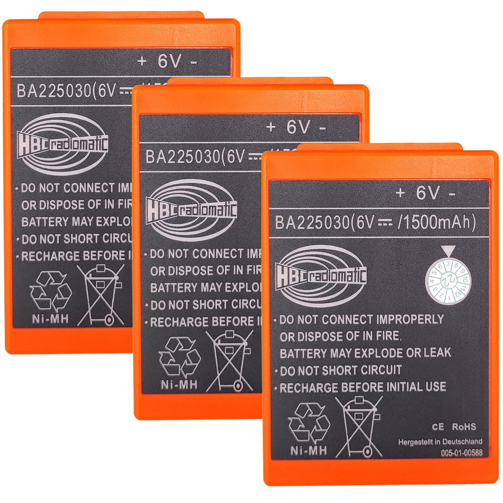 (3 Pack) BA225030 6V Ni-Mh Battery For HBC Crane remote Pump truck battery US