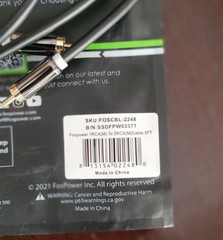 FosPower RCA Y-Adapter (3 Feet), 1 RCA Male to 2 RCA Male Short Y Splitter