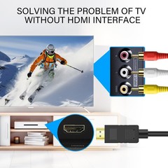 SAISN HDMI to RCA Converter Cable 1080P for Old TV, Male to Male Composite AV…