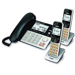 VTech – DECT 6.0 2 Handsets Corded Cordless Phone w/ Answering Machine, VG208-2