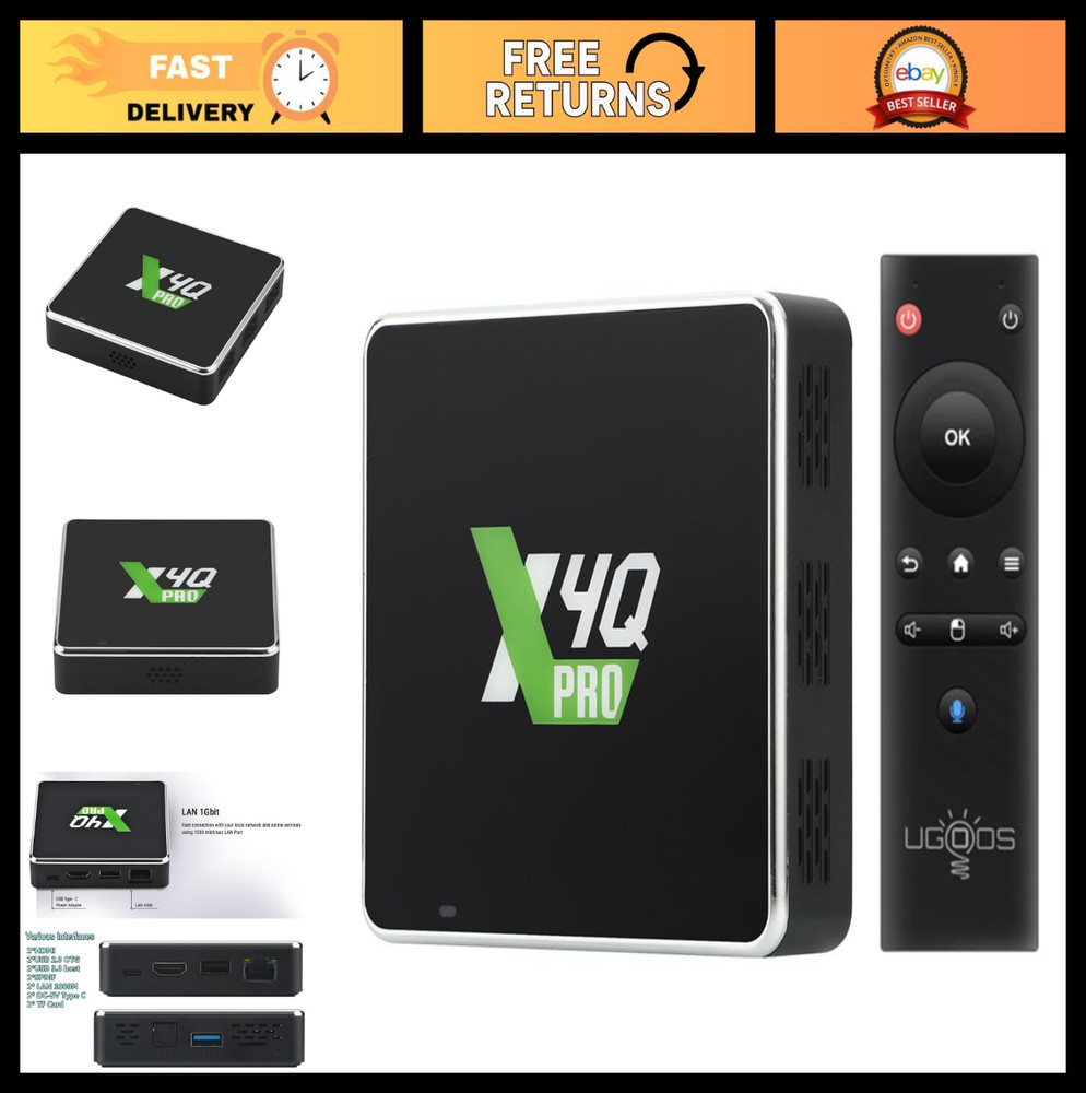 Android TV Box 4GB RAM 32GB ROM 4K HDR Dual WiFi BT 5.1 USB 3.0 Ethernet S905X4
