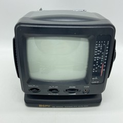 GPX 1993 Mini TV Black & White Television AM/FM Radio w/ Power Cord – Works