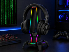 RGB Gaming Headset Stand USB Hub 3 Port Headphone Holder Type-C Desk Stand