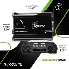 Timpano Amplifier TPT-5000 EQ 5000w Rms 1 Ohm Amplifier Car Audio Fast Shipping