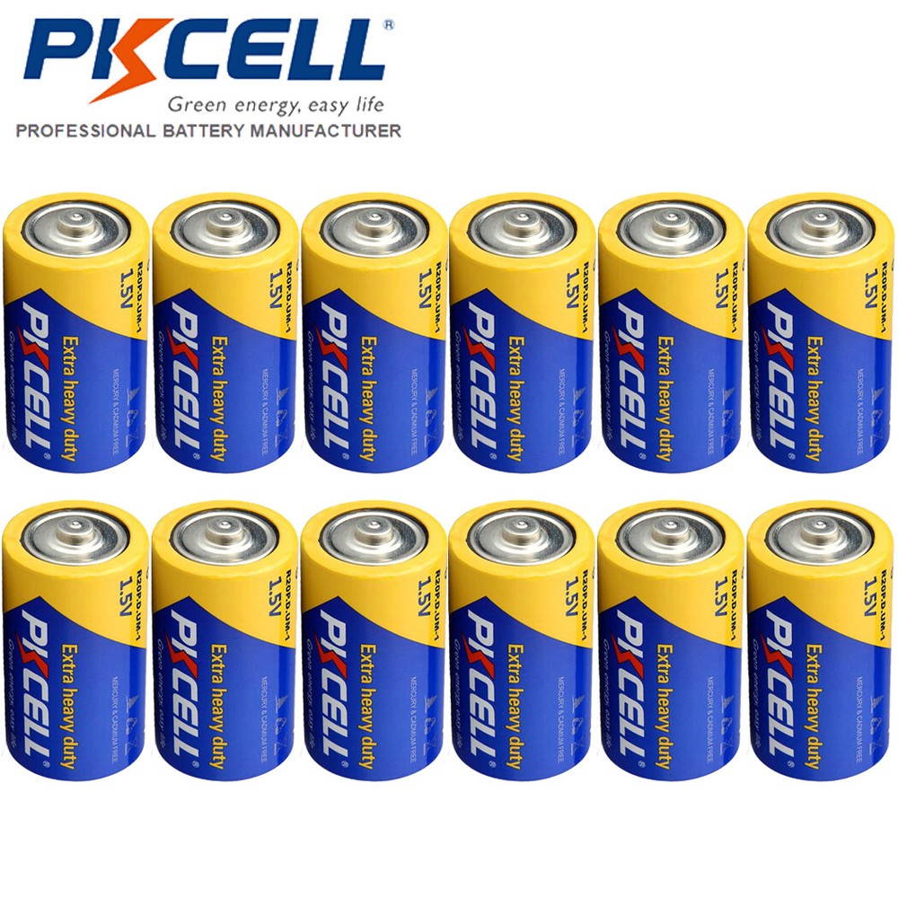 24x 1.5V 720min D Cell Batteries R20P E95 UM1 PC1300 Zinc-Carbon for LED Candles