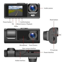 Dash Cam HD WIFI Car Dual Lens Front/Rear/Inside Video Recorder Camera G-sensor