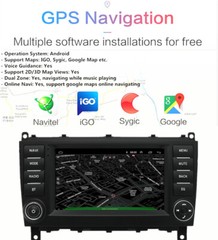 7″ Android 11 Stereo Radio GPS 2+32GB For Mercedes C-Class W203 CLK W209 Carplay