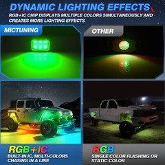 1Set 2/8/10/12 Pods C2 Max RGB-IC LED Rock Lights Underbody Extend Up to 24 Pods