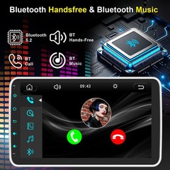 Android Auto Single 1 DIN 10.1″ Car Stereo GPS Radio Floating QLED Screen+Camera