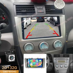 For Toyota Camry 2007-2011 Android 13 Apple CarPlay Car Stereo Radio GPS +Camera