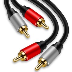 2RCA to 2RCA Cable 3Ft Gold-Plated 2 RCA Male to 2 RCA Male Stereo Audio Cabl…