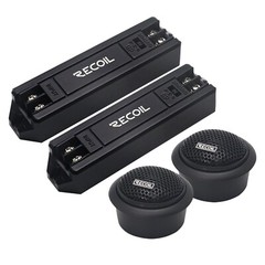 Recoil RET1 Echo Series 1-Inch Car Audio Component Neodymium Silk Dome Tweeters