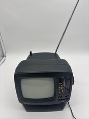 Mini TV GPX TVP7 AM/FM Portable Television Black & White . Used Tested Working.