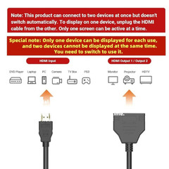 4K HDMI Cable Splitter Adapter 2.0 Converter 1 In 2 Out 1 Male to 2 Female lot