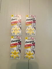 [4pack] Energizer Hearing Aid Batteries Size 10, Yellow Tab, 6 battery per pack.