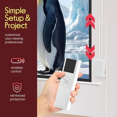 Pyle PRJELMT86 84″ Motorized Projector Screen, Includes Remote Control – White