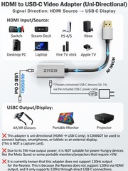 HDMI to USB C Adapter (4K@60Hz) AR Glasses XREAL One Air 2 Pro/VITURE Luma/Ra…