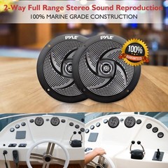 Marine Speakers – 4 Inch 2 Way Waterproof and Weather Resistant Outdoor Audio