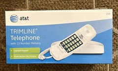 AT&T Trimline Corded Phone Single Line, 13 Number Memory, Lighted Keypad, NEW!
