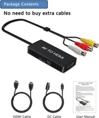 RCA to HDMI Converter, Analog Composite to HDMI Adapter Compatible VCR,DVD,VHS