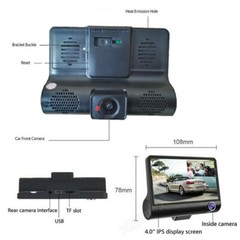 1080P 4″ Dual Lens HD Car DVR Rearview Video Dash Cam Recorder Camera G-Sensor