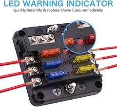 12V Fuse Box 6 Way 12 Volt Fuse Block ATO/ATC with LED Indicator Light