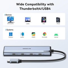 USB C to USB C Hub Dual Monitor, USBC Splitter with 4K@60Hz DP Alt … Fast Ship