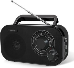 AM/FM Portable Radio, Easy to Use, Wall or Battery Operated for Home & Outdoor