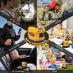 220W Power Inverter for Dewalt 20V Max Battery AC 110V Outlet Portable Camping