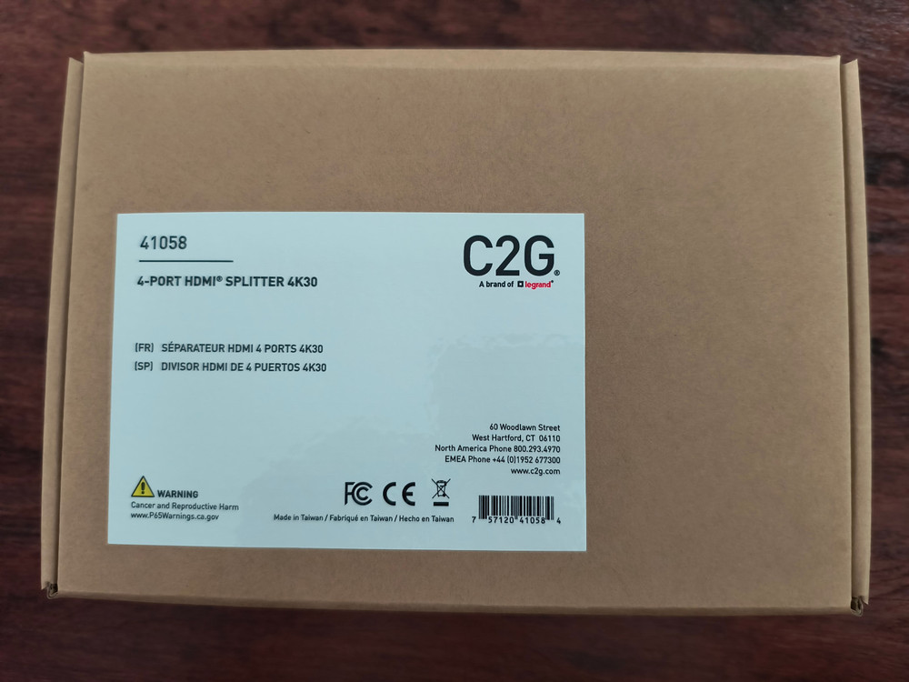 LEGRAND C2G 41058 4-Port HDMI Distribution Amp Splitter 4K 30Hz 1-Input 4-Output