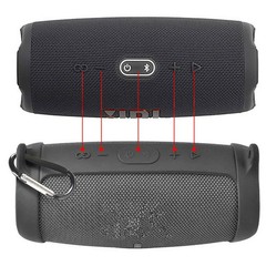 Black Silicone Case Cover for JBL Charge 5 Bluetooth Speaker Travel Protector/