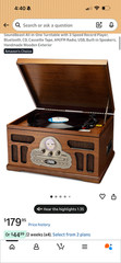 SoundBeast All-in-One Turntable with 3-Speed Record Player