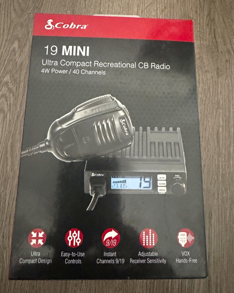 Cobra 19 MINI Compact CB Radio 40 Channels 4W VOX Keypad Lock Black