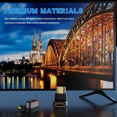 2 Pack Silver Black 8K 60Hz Right Angle HDMI Adapter 90 Degree