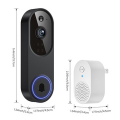 1080p Wireless Wi-Fi Video Doorbell Camera with Two Way Audio, Night Vision, …