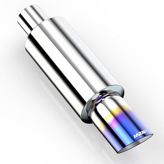 Exhaust Muffler, Stainless Steel Exhaust Tip 15″ 2.25 Intlet 3 outlet Burnt