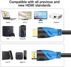 Ultra High Speed 5FT HDMI Cable 2.1 with Gold Plated Connectors, 8K/60Hz Support