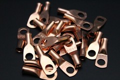 COPPER BATTERY LUGS RING TERMINALS #10 1/4 5/16 3/8 1/2 CRIMP SOLDER AWG LOT