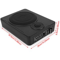 600W Slim Under-Seat Subwoofer Powered Car Truck Sub w/ Amplifier Speaker 8 “