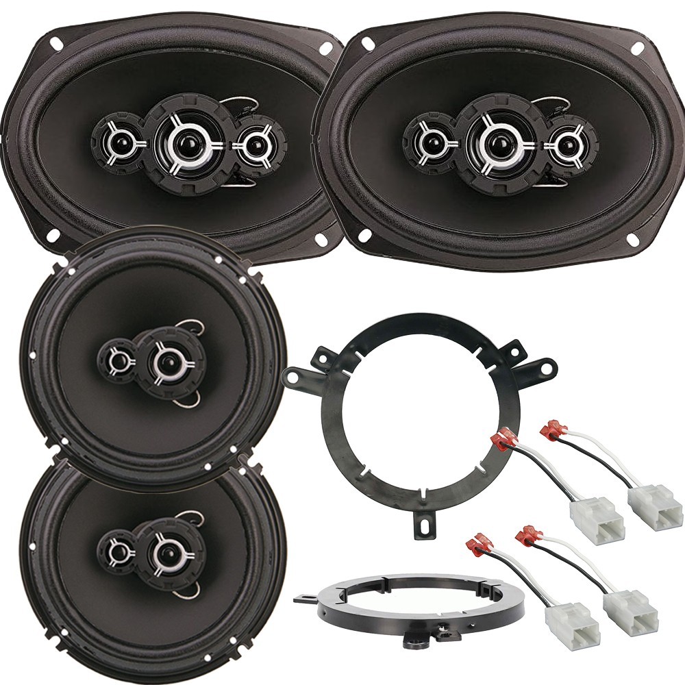 500W Front 6×9″ & 300W Rear 6.5″ Door Speakers for 2002-2018 Jeep Grand Cherokee