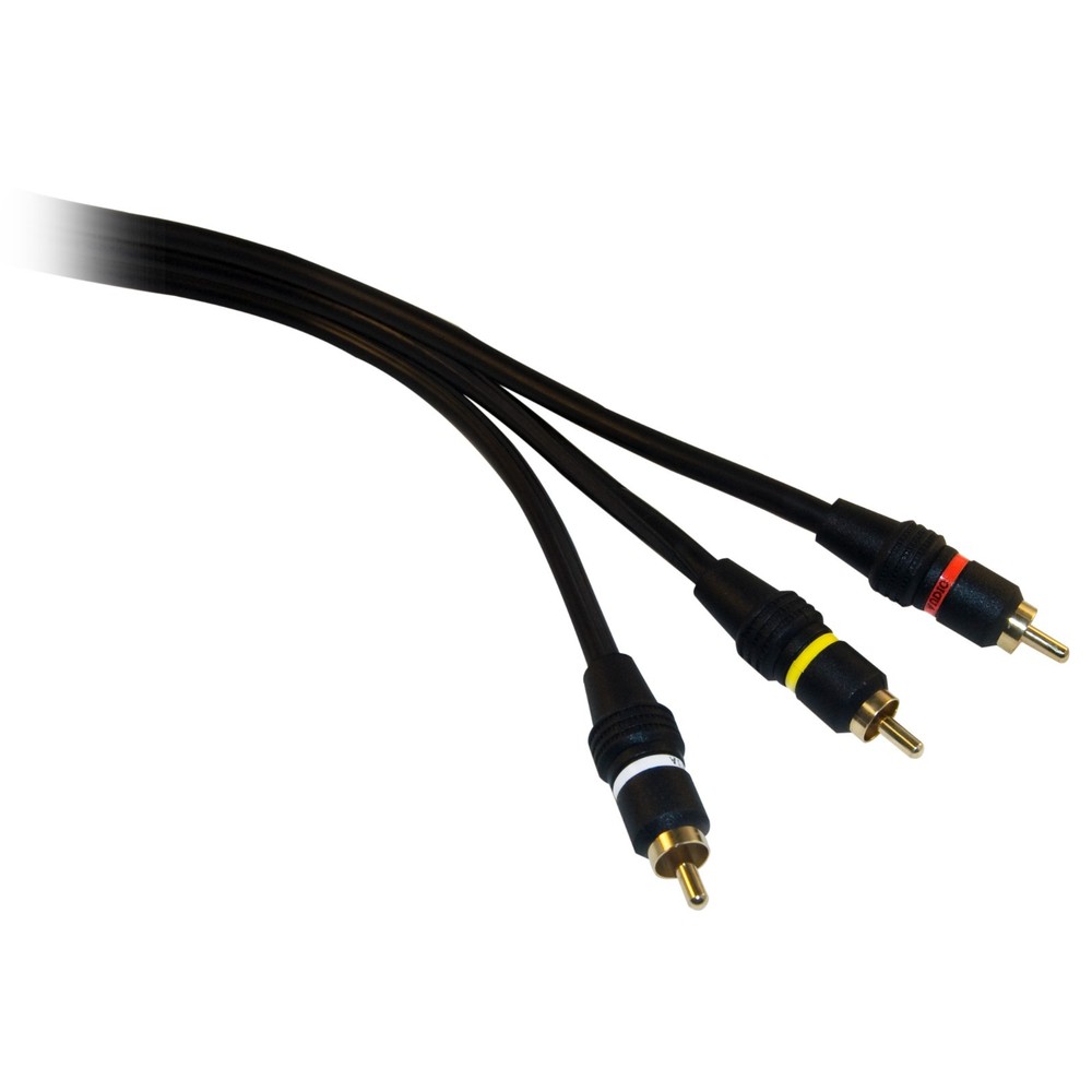 3ft High Quality RCA Audio / Video Cable 3 RCA Male Gold-plated Connectors